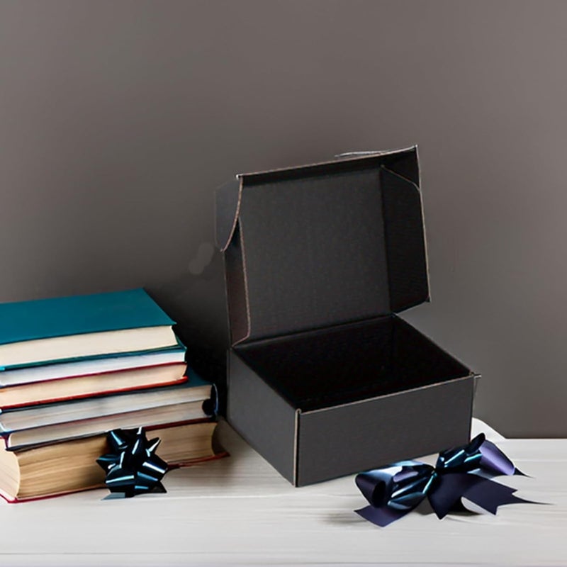 DUZCLI Small Shipping Boxes 9x6x4 Inches – Black Corrugated Cardboard Boxes (20-Pack) for Mailing, Packing, Small Business & Gift Packaging - Recyclable & Sturdy - Image 3